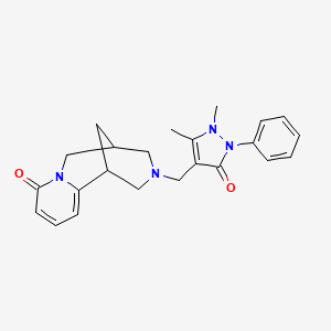 molecular formula C23H26N4O2 B3874464 11-[(1,5-dimethyl-3-oxo-2-phenyl-2,3-dihydro-1H-pyrazol-4-yl)methyl]-7,11-diazatricyclo[7.3.1.0~2,7~]trideca-2,4-dien-6-one 