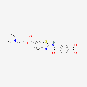 molecular formula C23H25N3O5S B3874481 2-(diethylamino)ethyl 2-{[4-(methoxycarbonyl)benzoyl]amino}-1,3-benzothiazole-6-carboxylate 