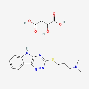 molecular formula C18H23N5O5S B3874487 2-hydroxysuccinic acid - N,N-dimethyl-3-(5H-[1,2,4]triazino[5,6-b]indol-3-ylthio)-1-propanamine (1:1) 