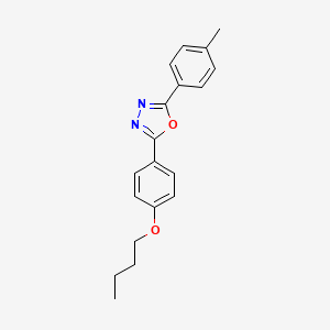 molecular formula C19H20N2O2 B3874490 2-(4-butoxyphenyl)-5-(4-methylphenyl)-1,3,4-oxadiazole CAS No. 313508-79-1