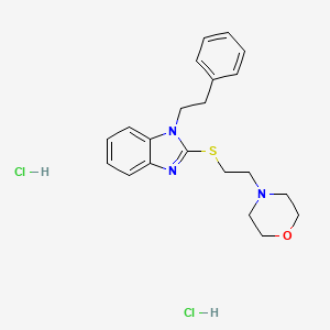 molecular formula C21H27Cl2N3OS B3874500 2-{[2-(4-morpholinyl)ethyl]thio}-1-(2-phenylethyl)-1H-benzimidazole dihydrochloride 