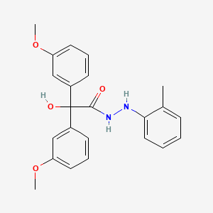 molecular formula C23H24N2O4 B3874507 2-hydroxy-2,2-bis(3-methoxyphenyl)-N'-(2-methylphenyl)acetohydrazide 