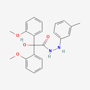 molecular formula C23H24N2O4 B3874513 2-hydroxy-2,2-bis(2-methoxyphenyl)-N'-(3-methylphenyl)acetohydrazide 