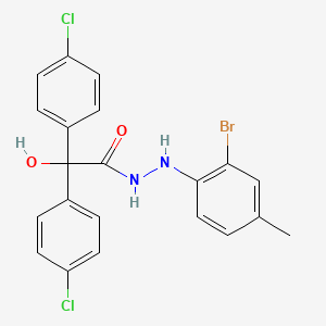 molecular formula C21H17BrCl2N2O2 B3874515 N'-(2-bromo-4-methylphenyl)-2,2-bis(4-chlorophenyl)-2-hydroxyacetohydrazide 