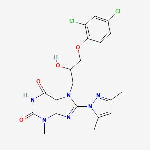 7-[3-(2,4-dichlorophenoxy)-2-hydroxypropyl]-8-(3,5-dimethyl-1H-pyrazol-1-yl)-3-methyl-3,7-dihydro-1H-purine-2,6-dione