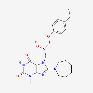 molecular formula C23H31N5O4 B3874550 8-(1-azepanyl)-7-[3-(4-ethylphenoxy)-2-hydroxypropyl]-3-methyl-3,7-dihydro-1H-purine-2,6-dione 