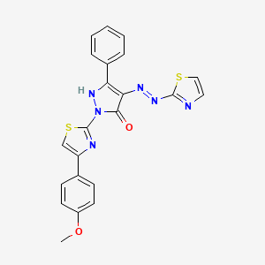 1-[4-(4-methoxyphenyl)-1,3-thiazol-2-yl]-3-phenyl-1H-pyrazole-4,5-dione 4-(1,3-thiazol-2-ylhydrazone)