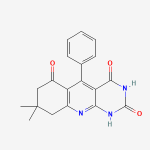 molecular formula C19H17N3O3 B3874571 8,8-dimethyl-5-phenyl-8,9-dihydropyrimido[4,5-b]quinoline-2,4,6(1H,3H,7H)-trione 
