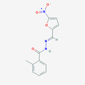molecular formula C13H11N3O4 B387458 N'-({5-nitro-2-furyl}methylene)-2-methylbenzohydrazide 
