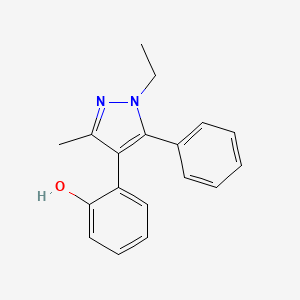 molecular formula C18H18N2O B3874599 2-(1-ethyl-3-methyl-5-phenyl-1H-pyrazol-4-yl)phenol CAS No. 173275-26-8