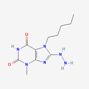 molecular formula C11H18N6O2 B3874614 8-hydrazino-3-methyl-7-pentyl-3,7-dihydro-1H-purine-2,6-dione 