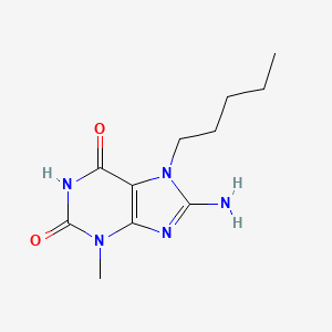molecular formula C11H17N5O2 B3874628 8-amino-3-methyl-7-pentyl-3,7-dihydro-1H-purine-2,6-dione 