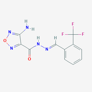 molecular formula C11H8F3N5O2 B387465 4-amino-N'-{(E)-[2-(trifluoromethyl)phenyl]methylidene}-1,2,5-oxadiazole-3-carbohydrazide 