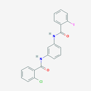 molecular formula C20H14ClIN2O2 B387466 2-chloro-N-{3-[(2-iodobenzoyl)amino]phenyl}benzamide 