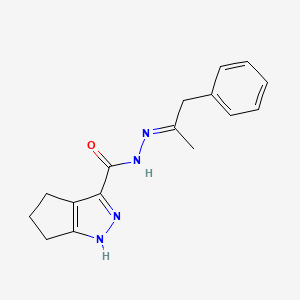 molecular formula C16H18N4O B3874665 N'-(1-methyl-2-phenylethylidene)-1,4,5,6-tetrahydrocyclopenta[c]pyrazole-3-carbohydrazide 