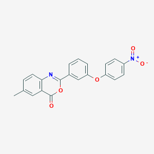molecular formula C21H14N2O5 B387471 6-methyl-2-[3-(4-nitrophenoxy)phenyl]-4H-3,1-benzoxazin-4-one 