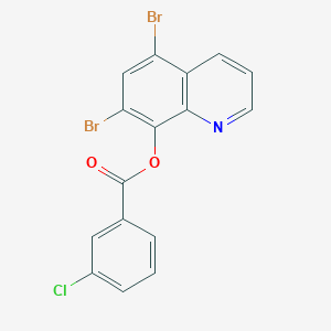 molecular formula C16H8Br2ClNO2 B387472 5,7-Dibromo-8-quinolyl 3-chlorobenzoate CAS No. 328009-35-4