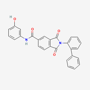 molecular formula C27H18N2O4 B3874722 2-(2-biphenylyl)-N-(3-hydroxyphenyl)-1,3-dioxo-5-isoindolinecarboxamide 