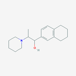 molecular formula C18H27NO B3874738 2-(1-piperidinyl)-1-(5,6,7,8-tetrahydro-2-naphthalenyl)-1-propanol 