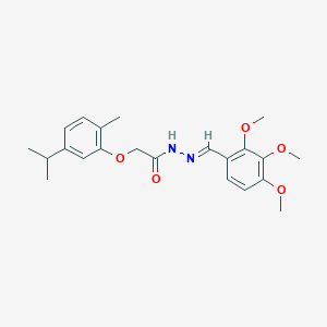molecular formula C22H28N2O5 B387474 2-(5-isopropyl-2-methylphenoxy)-N'-(2,3,4-trimethoxybenzylidene)acetohydrazide 