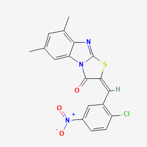 molecular formula C18H12ClN3O3S B3874746 2-(2-chloro-5-nitrobenzylidene)-6,8-dimethyl[1,3]thiazolo[3,2-a]benzimidazol-3(2H)-one 