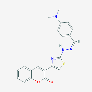 molecular formula C21H18N4O2S B387475 4-(dimethylamino)benzaldehyde [4-(2-oxo-2H-chromen-3-yl)-1,3-thiazol-2-yl]hydrazone 
