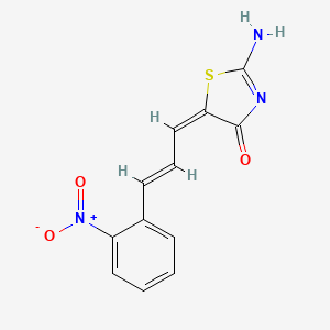 molecular formula C12H9N3O3S B3874757 2-imino-5-[3-(2-nitrophenyl)-2-propen-1-ylidene]-1,3-thiazolidin-4-one 