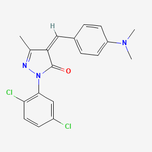 molecular formula C19H17Cl2N3O B3874760 2-(2,5-dichlorophenyl)-4-[4-(dimethylamino)benzylidene]-5-methyl-2,4-dihydro-3H-pyrazol-3-one 