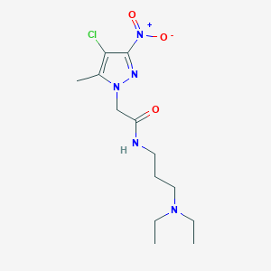 molecular formula C13H22ClN5O3 B3874767 2-(4-chloro-5-methyl-3-nitro-1H-pyrazol-1-yl)-N-[3-(diethylamino)propyl]acetamide 