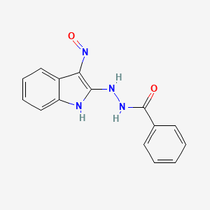 molecular formula C15H12N4O2 B3874771 N'-[3-(hydroxyimino)-1,3-dihydro-2H-indol-2-ylidene]benzohydrazide 