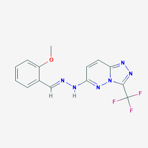 molecular formula C14H11F3N6O B387479 2-Methoxybenzaldehyde [3-(trifluoromethyl)[1,2,4]triazolo[4,3-b]pyridazin-6-yl]hydrazone 