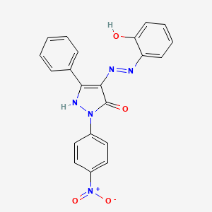 molecular formula C21H15N5O4 B3874795 1-(4-nitrophenyl)-3-phenyl-1H-pyrazole-4,5-dione 4-[(2-hydroxyphenyl)hydrazone] 
