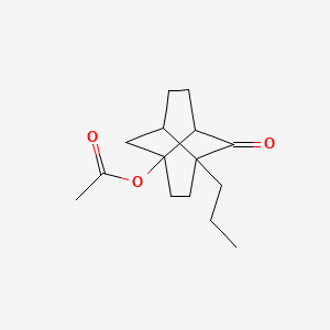 molecular formula C15H22O3 B3874822 7-oxo-8-propyltricyclo[4.4.0.0~3,8~]dec-1-yl acetate 