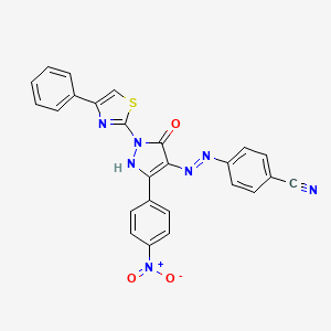 4-{2-[3-(4-nitrophenyl)-5-oxo-1-(4-phenyl-1,3-thiazol-2-yl)-1,5-dihydro-4H-pyrazol-4-ylidene]hydrazino}benzonitrile