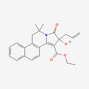 molecular formula C24H25NO4 B3874853 ethyl 9-allyl-9-hydroxy-6,6-dimethyl-8-oxo-5,6,8,9-tetrahydrobenzo[f]pyrrolo[2,1-a]isoquinoline-10-carboxylate 