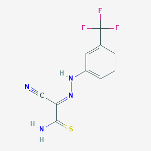 molecular formula C10H7F3N4S B387486 Ethanethioamide, 2-cyano-2-(3-trifluoromethylphenylhydrazono)- 