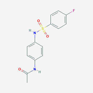 molecular formula C14H13FN2O3S B387487 N-(4-{[(4-fluorophenyl)sulfonyl]amino}phenyl)acetamide CAS No. 349401-78-1