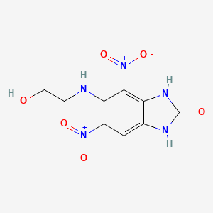 molecular formula C9H9N5O6 B3874879 5-[(2-hydroxyethyl)amino]-4,6-dinitro-1,3-dihydro-2H-benzimidazol-2-one 