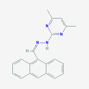 molecular formula C21H18N4 B387488 9-Anthracenecarbaldehyde (4,6-dimethyl-2-pyrimidinyl)hydrazone 