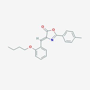 molecular formula C21H21NO3 B387489 4-(2-butoxybenzylidene)-2-(4-methylphenyl)-1,3-oxazol-5(4H)-one 