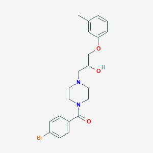 molecular formula C21H25BrN2O3 B3874899 1-[4-(4-bromobenzoyl)-1-piperazinyl]-3-(3-methylphenoxy)-2-propanol 