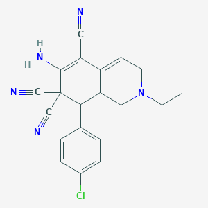 6-amino-8-(4-chlorophenyl)-2-isopropyl-2,3,8,8a-tetrahydro-5,7,7(1H)-isoquinolinetricarbonitrile