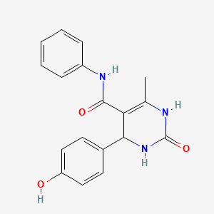 molecular formula C18H17N3O3 B3874928 4-(4-hydroxyphenyl)-6-methyl-2-oxo-N-phenyl-1,2,3,4-tetrahydro-5-pyrimidinecarboxamide 