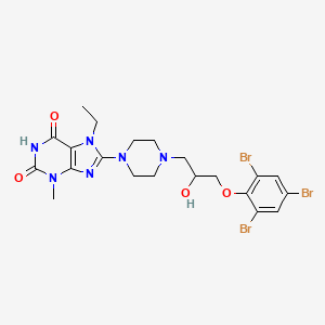 molecular formula C21H25Br3N6O4 B3874930 7-ethyl-8-{4-[2-hydroxy-3-(2,4,6-tribromophenoxy)propyl]-1-piperazinyl}-3-methyl-3,7-dihydro-1H-purine-2,6-dione 