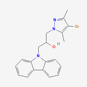 molecular formula C20H20BrN3O B3874938 1-(4-bromo-3,5-dimethyl-1H-pyrazol-1-yl)-3-(9H-carbazol-9-yl)-2-propanol 