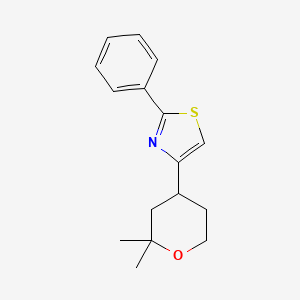 molecular formula C16H19NOS B3874944 4-(2,2-dimethyltetrahydro-2H-pyran-4-yl)-2-phenyl-1,3-thiazole CAS No. 88572-09-2