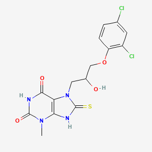 molecular formula C15H14Cl2N4O4S B3874948 7-[3-(2,4-dichlorophenoxy)-2-hydroxypropyl]-8-mercapto-3-methyl-3,7-dihydro-1H-purine-2,6-dione 