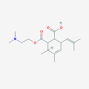molecular formula C18H29NO4 B3874958 6-{[2-(dimethylamino)ethoxy]carbonyl}-4,5-dimethyl-2-(2-methyl-1-propen-1-yl)-3-cyclohexene-1-carboxylic acid 