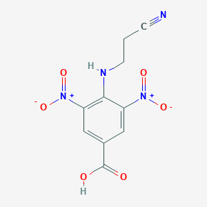 molecular formula C10H8N4O6 B387498 4-(2-Cyanoethylamino)-3,5-dinitrobenzoic acid 