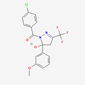 1-(4-chlorobenzoyl)-5-(3-methoxyphenyl)-3-(trifluoromethyl)-4,5-dihydro-1H-pyrazol-5-ol